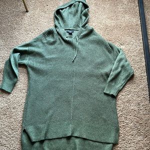 Over sized, long hooded sweater